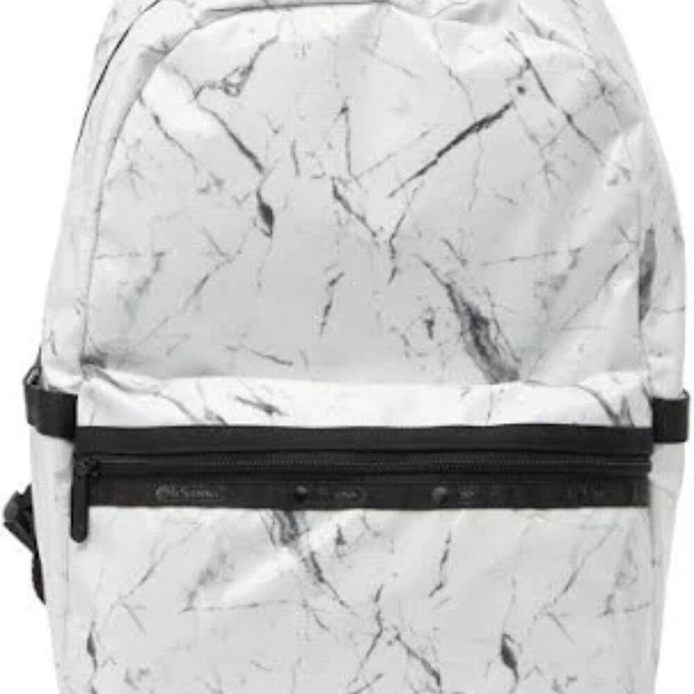 Le SportSac Backpack, White Marble, Retail $95 (NEW) NWT  (Very LIght)